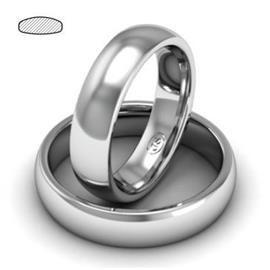 Обручальное кольцо классическое из белого золота, ширина 5 мм, комфортная посадка, артикул R-W555W