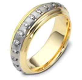 Обручальное кольцо  с бриллиантами из золота 585 пробы, артикул R-1244