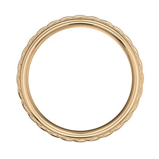 Обручальное кольцо дизайнерское из розового золота, ширина 4 мм, комфортная посадка