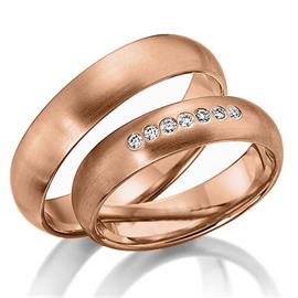 Обручальные кольца парные с бриллиантами из золота 585 пробы, артикул R-80602-3м