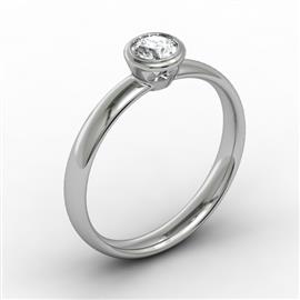 Помолвочное кольцо с 1 бриллиантом 0,20 ct 4/5 белое золото, артикул R-НП 061-2