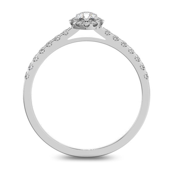 Помолвочное кольцо 1 бриллиантом 0,2 ct 4/5 и 26 бриллиантами 0,2 ct 4/5 из белого золота 585°
