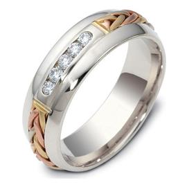 Обручальное кольцо из золота 585 пробы с бриллиантами, артикул R-2117