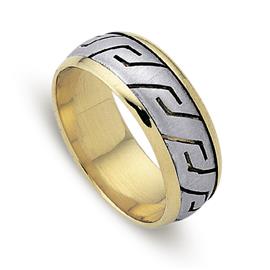 Обручальное кольцо из двухцветного золота 585 пробы, артикул R-ДК 036