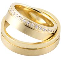 Обручальные кольца из желтого золота 585 пробы, серия "Twin set"