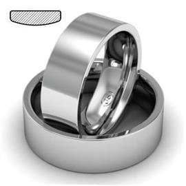 Обручальное кольцо классическое из белого золота, ширина 7 мм, комфортная посадка, артикул R-W775W
