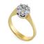Помолвочное кольцо с 1 бриллиантом 0,24 ct 4/5 и 6 бриллиантов 0,47 ct 3/5 из желтого золота, артикул R-DRN10202-01, цена 97 500,00 ₽