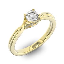 Помолвочное кольцо с 1 бриллиантом 0,30 ct 6/5  из желтого золота 585°, артикул R-D42832-1