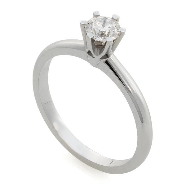 Помолвочное кольцо с 1 бриллиантом 0,45 ct 4/5 белое золото, артикул R-СА290512-2 