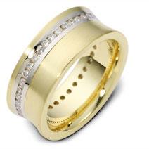 Обручальное кольцо с бриллиантами из золота 585 пробы с бриллиантами, артикул R-2019