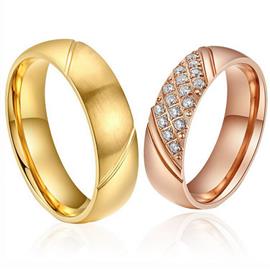 Обручальные кольца парные с бриллиантами из золота 585 пробы, артикул R-ТС AL2311-3