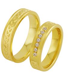 Обручальные кольца с бриллиантами из золота, артикул R-ТС 3361