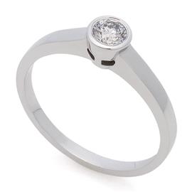 Помолвочное кольцо из белого золота 585 пробы с 1 бриллиантом 0,18 карат, артикул R-СА290505-2