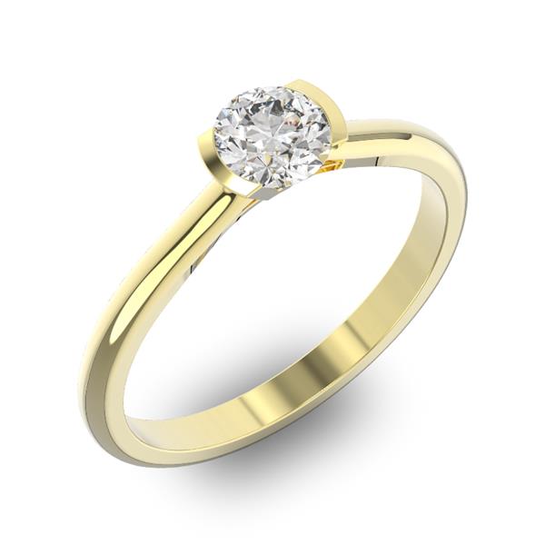 Помолвочное кольцо 1 бриллиантом 0,55 ct 4/5 из желтого золота 585°