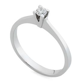 Помолвочное кольцо с 1 бриллиантом 0,10 ct 3/5 белое золото 750°, артикул R-TRN05037-13 