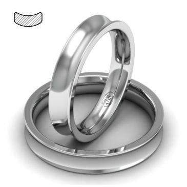 Обручальное кольцо классическое из белого золота, ширина 4 мм, комфортная посадка, артикул R-W845W