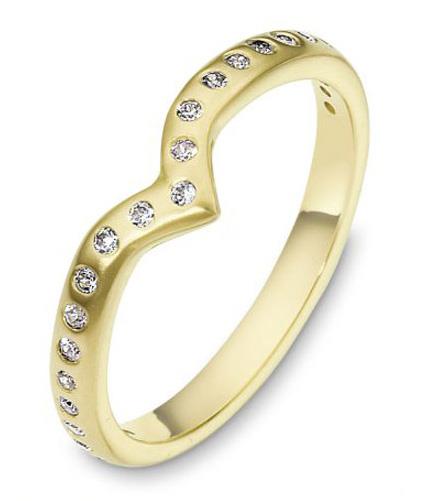 Золотое обручальное кольцо  из желтого золота 750 пробы с бриллиантами, артикул R-3088-750