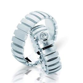 Обручальные кольца парные с бриллиантом, серии "Twin set", артикул R-ТС 3224-0,2