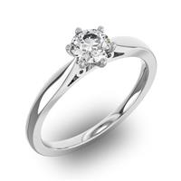 Помолвочное кольцо 1 бриллиантом 0,55 ct 4/5 из белого золота 585°
