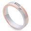 Обручальное дизайнерское кольцо с бриллиантами из белого и розового золота 585 пробы, артикул R-St174b, цена 23 795,10 ₽