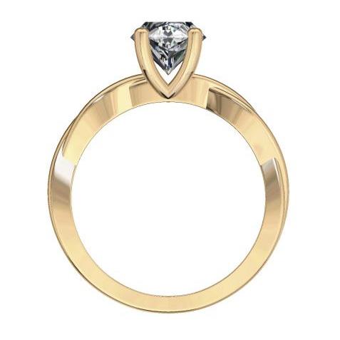 Кольцо с 1 бриллиантом 0,6 ct 4/5  из розового золота 585°