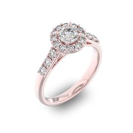 Помолвочное кольцо с 1 бриллиантом 0,45 ct 4/5  и 18 бриллиантами 0,45 ct 4/5 из розового золота 585°, артикул R-D35967-3
