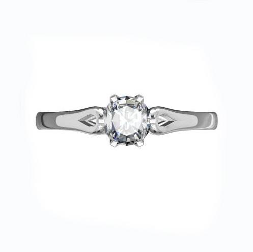 Помолвочное кольцо с 1 бриллиантом 0,22 ct 2/3  из белого золота 585°