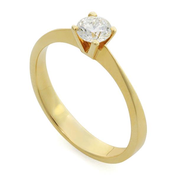 Помолвочное кольцо с 1 бриллиантом 0,35 ct 4/5 желтое золото, артикул R-YZ40354-1