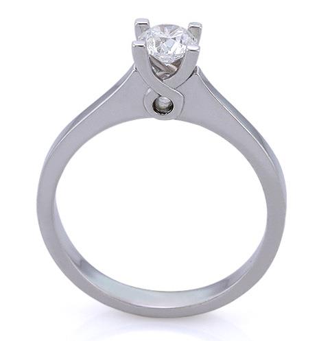 Помолвочное кольцо с 1 бриллиантом 0,38 ct 7/7 белое золото