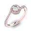 Помолвочное кольцо с 1 бриллиантом 0,45 ct 4/5  и 32 бриллиантами 0,22 ct 4/5 из розового золота 585°, артикул R-D42577-3, цена 161 833,36 ₽
