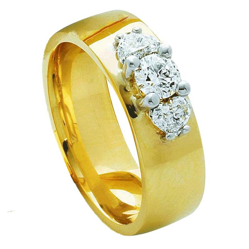 Обручальное кольцо из желтого и белого золота 585 пробы, артикул R-3290