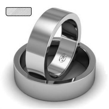 Обручальное кольцо из платины, ширина 6 мм, артикул R-W169Pt