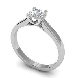 Помолвочное кольцо с 1 бриллиантом 0,30 ct 4/5  из белого золота 585°, артикул R-D43233-2-0,30