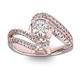 Помолвочное кольцо с 1 бриллиантом 0,45 ct 4/5  и 48 бриллиантами 0,38 ct 4/5 из розового золота 585°