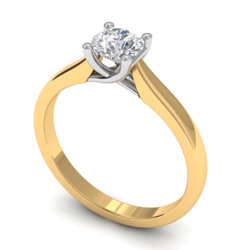 Помолвочное кольцо с 1 бриллиантом 0,40 ct 4/5  из белого золота 585°