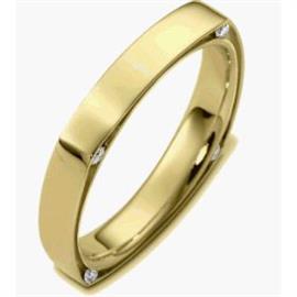 Обручальное кольцо с бриллиантами из золота 585 пробы, артикул R-2450-1