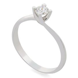 Помолвочное кольцо с 1 бриллиантом 0,30 ct 3/6  белое золото 750° , артикул R-TRN05281-83