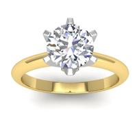Кольцо с 3 бриллиантами 1,00 ct 4/5  из белого и желтого золота 585°