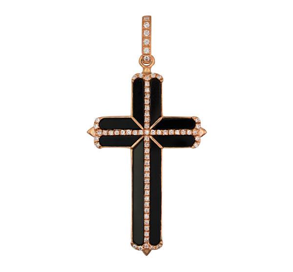 Крест православный золото кубический цирконий, артикул R-ТТ3386-2