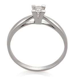 Помолвочное кольцо из белого и золота 750 пробы с 1 бриллиантом 0,13 карат , артикул R-TRN03579-14