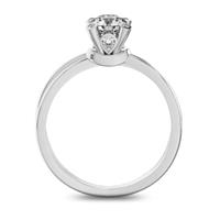 Помолвочное кольцо 1 бриллиантом 0,5 ct 4/5 и 8 бриллиантами 0,12 ct 4/5 из белого золота 585°