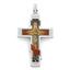 Нательный православный крест  с художественной росписью эмалью и 17 бриллиантами 0,17 ct 4/5 из белого золота, артикул R-КРЭ0007-2, цена 121 000,00 ₽