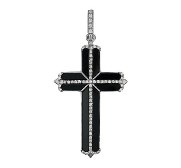 Крест православный золото кубический цирконий, артикул R-ТТ3386