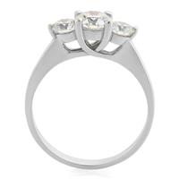 Помолвочное кольцо с 1 бриллиантом 0,65 ct 6/5 и 2 бриллианта 0,62 ct 6/5 белое золото 750°