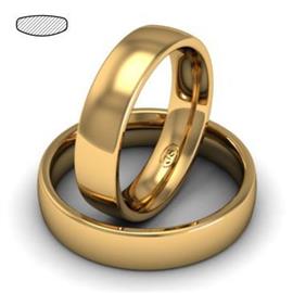 Обручальное кольцо классическое из розового золота, ширина 5 мм, комфортная посадка, артикул R-W455R