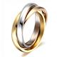 Обручальное кольцо дизайнерское из желтого, белого и розового золота, комфортная посадка
