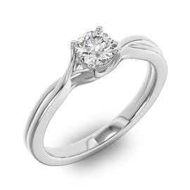 Помолвочное кольцо с 1 бриллиантом 0,30 ct 4/5  из белого золота 585°, артикул R-D42832-2-0,30