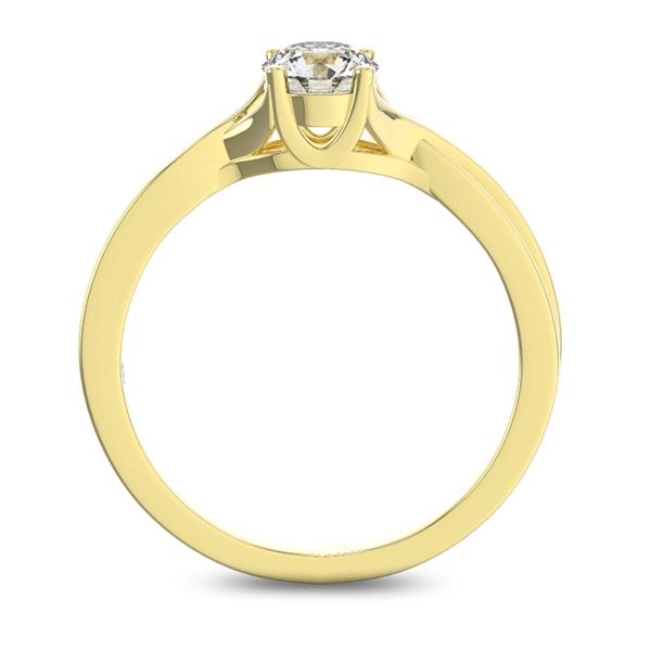 Помолвочное кольцо с 1 бриллиантом 0,30 ct 6/5  из желтого золота 585°