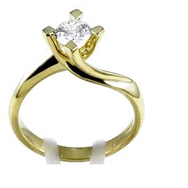 Кольцо золотое с бриллиантом в 0,54 карата 750 пробы, артикул R-trn03146