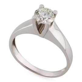 Помолвочное кольцо с 1 бриллиантом 0,73 ct 7/7 белое золото, артикул R-TRN03652-10